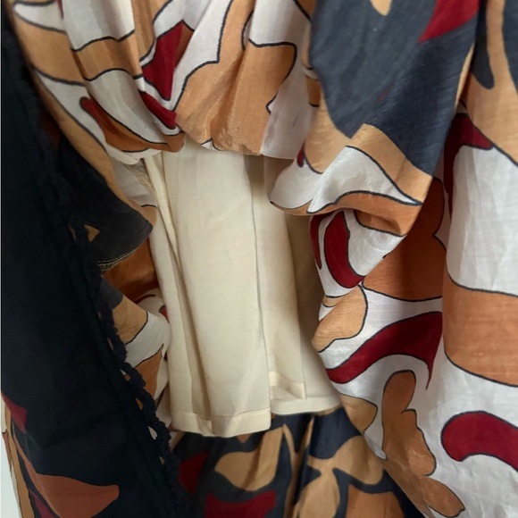 Farm Rio Ainika Cream Bohemian Tiles Midi Dress Size XS - Picture 7 of 9